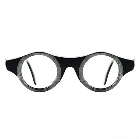 Lunettes vintage IDC noire et grise forme ronde prof de dessin années 80/90