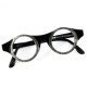 Lunettes vintage IDC noire et grise forme ronde prof de dessin années 80/90