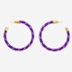 Boucles d'oreilles corde Fluo violette années 80 Hip Hop