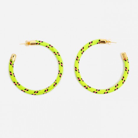 Boucles d'oreilles fluo vintage jaunes - Hip Hop 80's