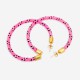 Boucles d'oreilles vintage corde fluo rose - style Hip Hop 80's