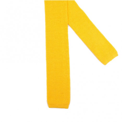 Cravate tricotée vintage jaune Galfa Club années 70