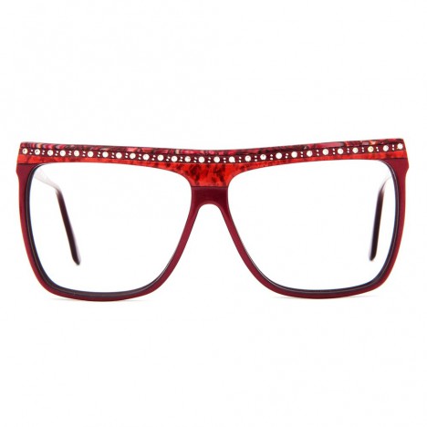 Lunettes Vintage Hip Hop Optiline bordeaux et strass 