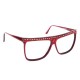 Lunettes Vintage Hip Hop Optiline bordeaux et strass 