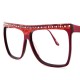 Lunettes Vintage Hip Hop Optiline bordeaux et strass 