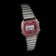 Casio LA670WEA-4EF - Montre Casio femme en acier et cadran bordeaux