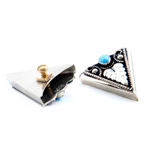 Collier Bohémien Vintage - Plaqué Argent, Turquoise, Ambre, Perle, Triple Camée