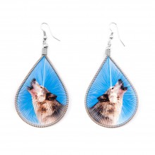 Boucles d'oreilles péruviennes Loup hurlant