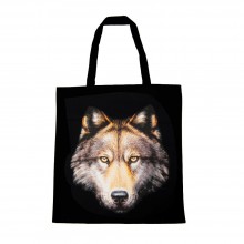 Tote bag noir tête de loup