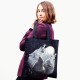 Tote bag noir loups hurlant à la mort