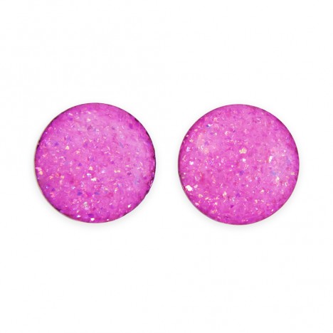 Boucle d'oreilles vintage oversize violettes à paillettes