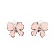 Boucles d'oreilles petit noeud rose romantique