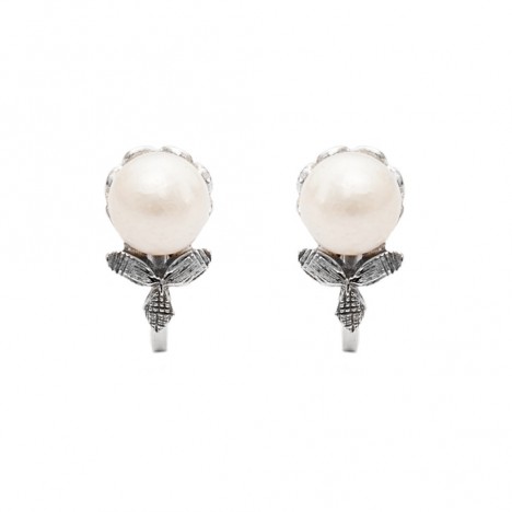 Boucles d'oreilles Keyes perle champêtre 60's