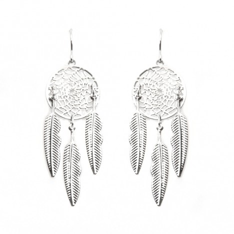 Boucles d'oreilles Dreamcatcher plumes