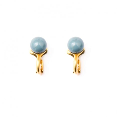 Petites boucles d'oreilles perle bleu années 70