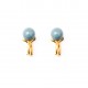 Petites boucles d'oreilles perle bleu années 70