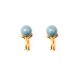 Petites boucles d'oreilles perle bleu années 70