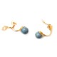 Petites boucles d'oreilles perle bleu années 70