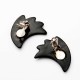 Boucles d'oreilles vintage ailes noires 80's