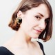 Boucles d'oreilles art déco dorées et noir pop 80's