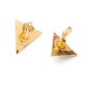 Boucles d'oreilles triangles dorées et noir + pierre 80's