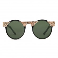 Lunettes Spitfire Hi Teque noires et dorées solaires