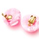Boucles d'oreilles vintage roses forme ronde en résine