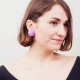 Boucles d'oreilles rondes violettes années 70