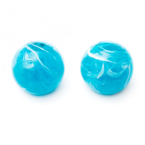 Boucles d'oreilles vintage résine bleue années 70