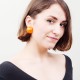 Boucles d'oreilles vintage résine oranges demi-sphere