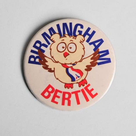 Badge vintage Birmingham Bertie années 70