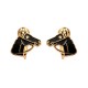 Boucles d'oreilles chevaux noirs vintage