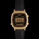 Casio LA670WEGL-1EF - Montre casio vintage dorée et bracelet cuir noir