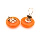 Boucles d'oreilles vintage rondes oranges 60's