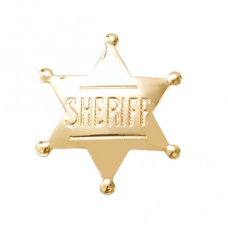 Badge étoile de Sheriff doré