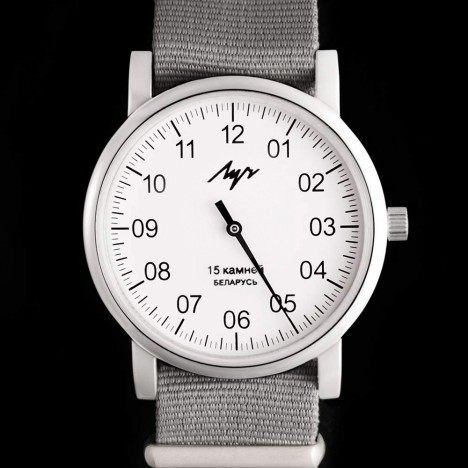 Montre mono-aiguille mécanique Luch Nato gris 