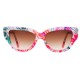 Lunettes de soleil vintage Tissu fleuri Carita Paris 80's