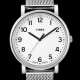 Timex T2N601 - Montre Timex vintage XXL cadran blanc, maille milanaise