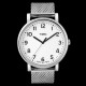 Timex T2N601 - Montre Timex vintage XXL cadran blanc, maille milanaise