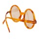 Lunettes de soleil vintage rondes ambre 70's