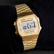 Montre casio dor&eacute;e r&eacute;tro homme et femme A168WG-9EF